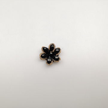 Элемент декоративный "Цветок" E521 черный, миндаль 4 см