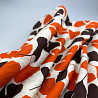 Блузочная ткань с вискозой "Листья" D19001, оранжевый, коричневый, 90 г/м², 150 см фото № 2