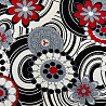 Трикотаж вискоза набивная "Цветы" RY-20409, черный, красный, 150 см, 300 г/м² фото № 4