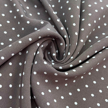 Ниагара принт "Горошки" D1, мокко, белый, 150 см, 110 г/м²