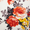Коттон спандекс "Цветы" S-223, белый, красный, 150 г/м², 150 см фото № 2