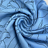 Трикотаж креп принт "Цветы" B2205 голубой, темно-синий, 150 см, 230 г/м² фото №1