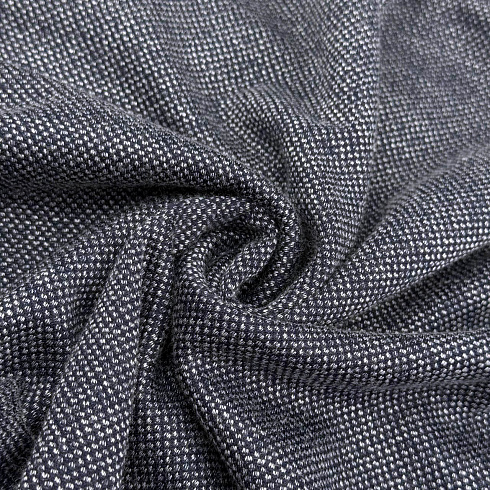 Трикотаж меланж TRP397, темно-синий, белый, 150 см, 280 г/м²