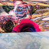 Сатин (атлас) принт "Цветы" D9877, желтый, розовый, 100 г/м², 150 см фото № 3