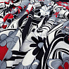 Трикотаж вискоза набивная "Цветы" RY-20409, черный, красный, 150 см, 300 г/м² фото № 2