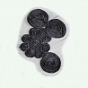 Аппликация "Объемные розы" E001, серый, 16,5×12,5 см фото №1