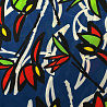 Шифон вельвет принт "Листья" R-214, синий, красный, 70 г/м², 150 см фото № 4