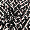 Трикотаж жаккард принт "Гусиная лапка" TH1096 черный, белый, розовый, 155 см, 215 г/м² фото №1
