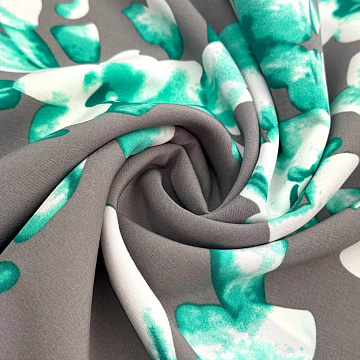 Ниагара принт "Цветы" D006 бирюзово-зеленый, бежевый, 150 см, 110 г/м²