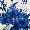 Трикотаж жаккард принт "Цветы" EMP032, белый, синий, 200 г/м², 150 см фото № 4