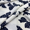 Трикотаж масло набивное "Бантики" FDY TWIL, белый, темно-синий, 150 см, 200 г/м² фото № 2