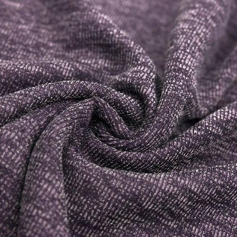 Трикотаж меланж в рубчик TRX138, баклажановый, 150 см, 300 г/м²