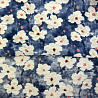 Блузочная ткань с вискозой "Акварельные цветы" ZM81064, джинсовый, белый, 90 г/м², 150 см фото № 3