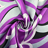 Сатин (атлас) принт "Геометрия" D15 фиолетовый, серый, 100 г/м², 150 см фото №1